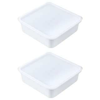 NAKAYA日本食物塑膠保鮮盒 白色 800ml, 2個容器 + 2個蓋子, 1組