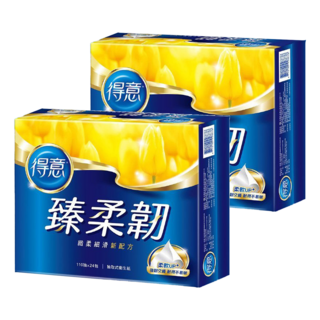 得意 臻柔韌抽取式花紋衛生紙, 緻柔細滑新配方 強韌交織 耐用不易破損 五重保證 安心使用, 24包, 2袋