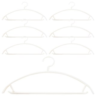 Axis 艾克思 居家達人乾溼兩用防滑塑膠衣架 改良式弧形衣肩不留痕跡 止滑紋路設計, 白色, 1組