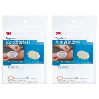 3M 防水透氣敷料 中小傷口專用, 6片, 2袋