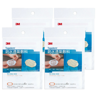 3M 防水透氣敷料 中小傷口專用, 6片, 4袋