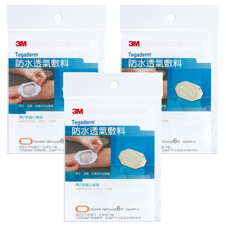 3M 防水透氣敷料 中小傷口專用, 6片, 3袋