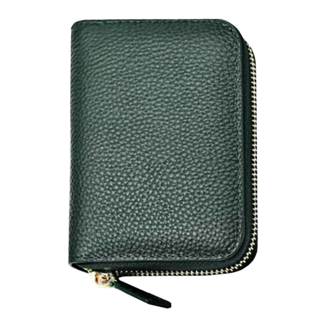 日系真皮拉鍊錢包大容量11卡風琴卡包