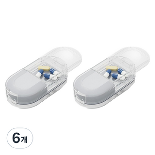 MOTEGA 兩段式便攜迷你切藥器 淺灰色, 6個