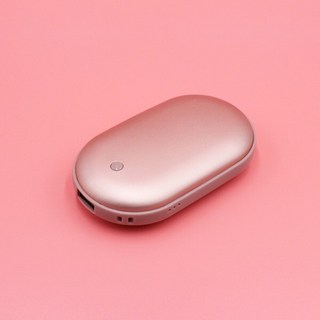 애니클리어 미니 조약돌 손난로 보조배터리 5000mAh+전용파우치, iGPB-HOT3, 핑크