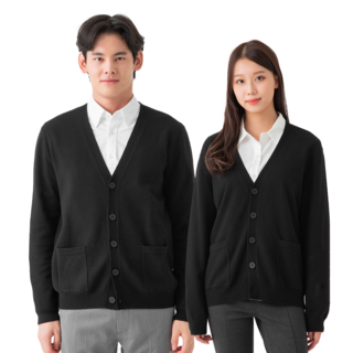 CARET 男女通用SFM100%羊毛開襟衫, L, 黑色