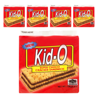 Kid-O 日清 三明治餅乾 巧克力口味, 136g, 5袋
