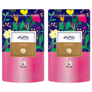 High Tea 伂橙 白桃烏龍綠茶 2021年iTQI獲獎茶品 香甜蜜桃風味 PLA三角立體茶包 環保便利, 4g, 12包, 2袋
