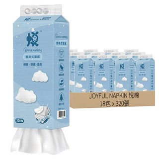 JOYFUL NAPKIN 悅棉 可掛式抽取面紙, 1包, 18包