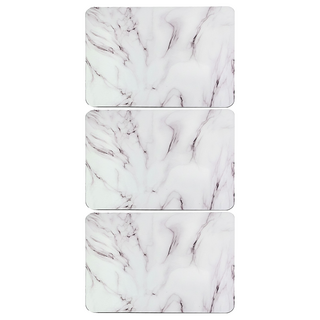 吸水桌墊 30 x 40cm 防滑 隔熱墊 餐墊 桌面保護墊, 白色大理石, 3個