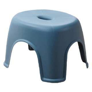 莫蘭迪色加厚四腳可疊加收納椅凳-特大款 PP材質 32x32x26.5公分 藍色/黃色, 時尚灰, 1個