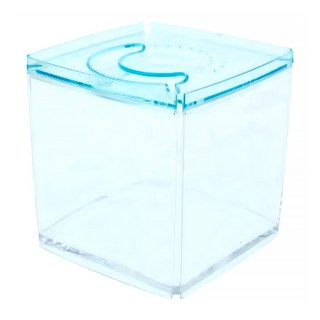 ISTA 伊士達 摩登造型缸 四角缸 可堆疊 迷你水族箱 小魚缸 多肉植物 壓克力缸 鬥魚缸 寵物缸 爬蟲缸, 15.2 x 14.5cm, 藍色, 1個