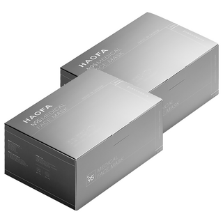 HAOFA 氣密型N95立體醫療口罩 防曬活性碳款 S, 30片, 2個, 丁香碳