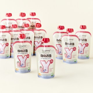 상하목장 유기농 인증 마이리틀 짜먹는 요구르트 딸기블루베리, 85g, 1개입, 12개