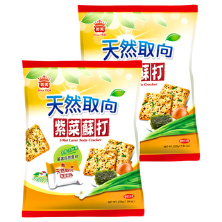 義美 天然取向蘇打餅 紫菜, 225g, 2袋