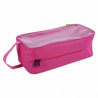 小麥購物 加大手提防水透明視窗旅行鞋袋 L2450, 1個, 粉色