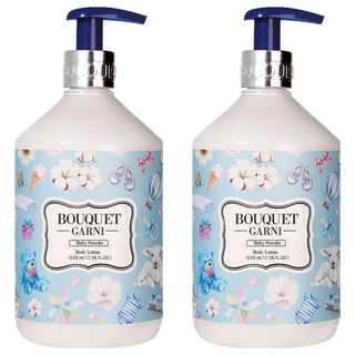 BOUQUET GARNI 優雅香水身體乳, 嬰兒爽身粉香, 深層保濕, 鎮靜舒緩, 持久香氣, 520ml, 2瓶
