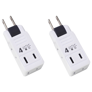 Kinyo 日式轉向四面插 83 x 28 x 25mm, 8.3cm, 白色, 2個