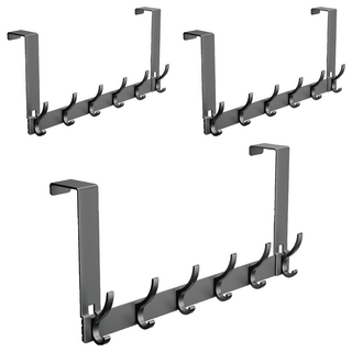 小麥購物 太空鋁門後掛鉤 一般款 C594, 黑色, 3個