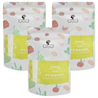 午茶夫人 洋甘菊香柚綠茶, 舒緩壓力, 0卡, 日本頂級PET茶包, 2g, 8包, 3袋