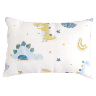 EmBrace 英柏絲 100%天絲x純棉 加大兒童水洗枕 大童枕, 38 x 55cm, 小小恐龍 白色