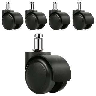 辦公椅萬向PU輪 含飾蓋 2吋, 黑色, 5個
