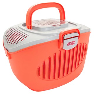 HAGEN 趴趴走提籃籠 橘灰色 適用小動物(如倉鼠.沙鼠.小鳥類) 承重5kg以下, 36 x 28 x 25cm, 1個