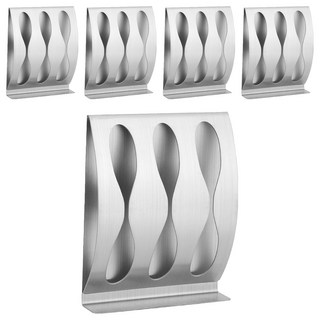 不鏽鋼牙刷架 5個 銀色 浴室收納置物架 無痕免釘免鑽