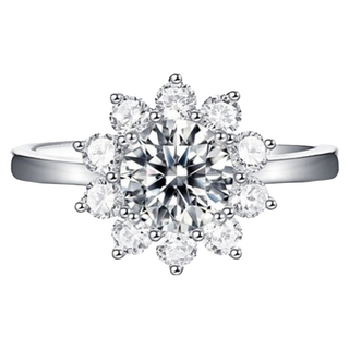 CF Diamond 女款 莫桑鑽 戒指 A0606 雪夜 1克拉