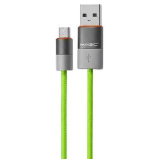 MAGIC 鴻象科技 USB2.0 轉 Micro USB 尼龍編織傳輸充電線, 1個, 鮮綠色, 1.5m