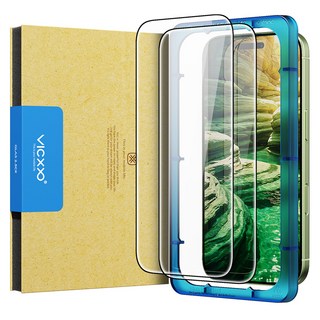 빅쏘 부착가이드 고투명 아이폰 강화유리 액정보호필름 2p, 1세트