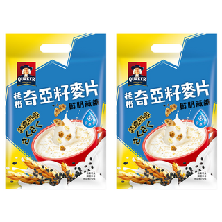 QUAKER 桂格 奇亞籽麥片 特濃鮮奶減糖, 280g, 2袋