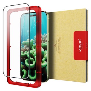 빅쏘 풀커버 부착가이드 고투명 아이폰 강화유리 액정보호필름, 1세트