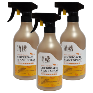 清檜 天然防蟑螂螞蟻噴劑, 500ml, 3瓶