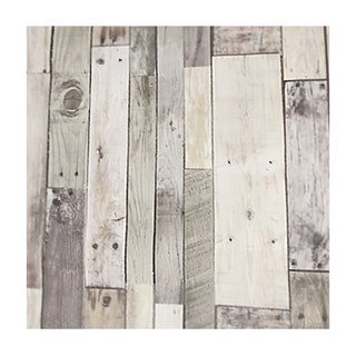 WA. WALL ART 防水自黏壁紙 立體仿真木紋, 直紋木板牆 木色