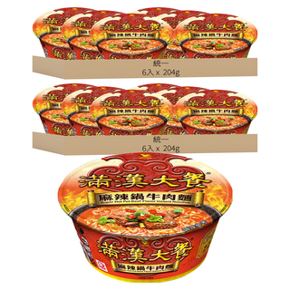 統一 滿漢大餐 麻辣鍋牛肉麵 204g, 12入