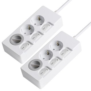 SWEET HOME 韓國製造 獨立開關 節能型延長線 3孔+安全保護蓋 1p, 70cm, 混合顏色, 2個