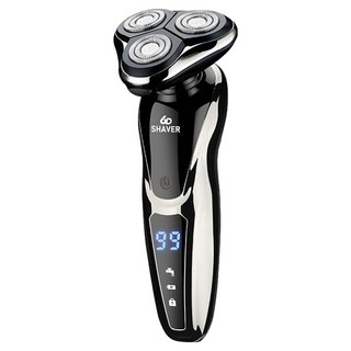 6D SHAVER 可充電刮鬍刀 銀鈀合金高速旋轉馬達 2小時快速充滿, S-1168 RZ1, 黑色