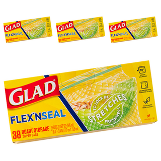 GLAD 佳能 Flex'n Seal 密實袋 一般, 中(M), 38入, 4個