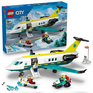 LEGO 樂高城市系列緊急救護飛機60465，救援場景積木玩具，激發想像力, 1盒, 混和顏色