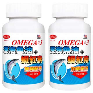 good Life 得意人生 Omega 3深海魚油 + 蝦紅素 軟膠囊, 60顆, 2罐