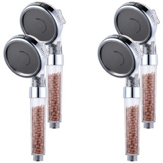 三層過濾蓮蓬頭 麥飯石礦化球 四分通用接口 可拆洗設計, 4個