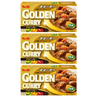 S&B 愛思必 金牌咖哩 中辛, 日本原裝進口, 198g, 3盒
