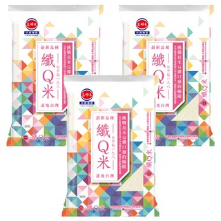 三好米 纖Q米 低澱粉高纖維 增添飽足感, CNS 二等, 1.5kg, 3包