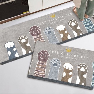 硅藻泥廚房軟墊 硅藻土材質, 80 x 50cm, 歡樂貓貓
