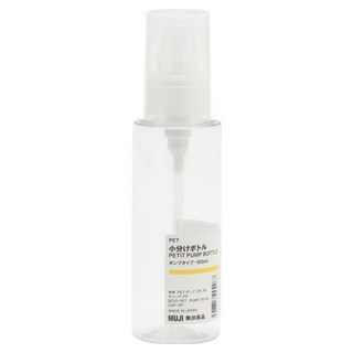 MUJI 無印良品 PET按壓型分裝瓶 100ml, 單一顏色, 1個