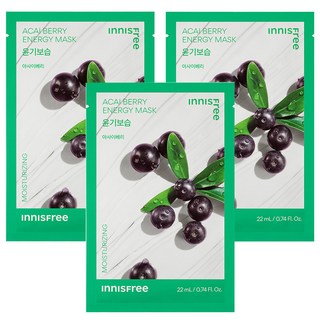 INNISFREE 台灣公司貨 我的真萃能量面膜 巴西莓 22ml, 3個, 1個裝