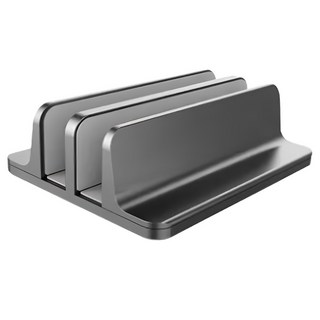 BeOK 直立式鋁合金筆電散熱收納架 雙槽 灰色, 1個