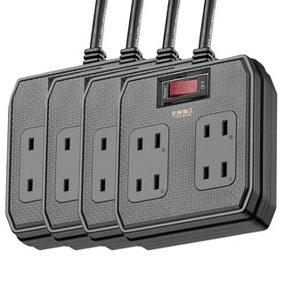 MAX STAR 太星電工 一開四插動力軟線, 5m, 多色 顏色隨機, 4條