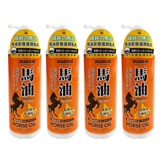 MANN NI 蔓妮 馬油高滋潤保養乳液, 北海道高純馬油, 修護乾燥 滋潤保濕, 330ml, 4件